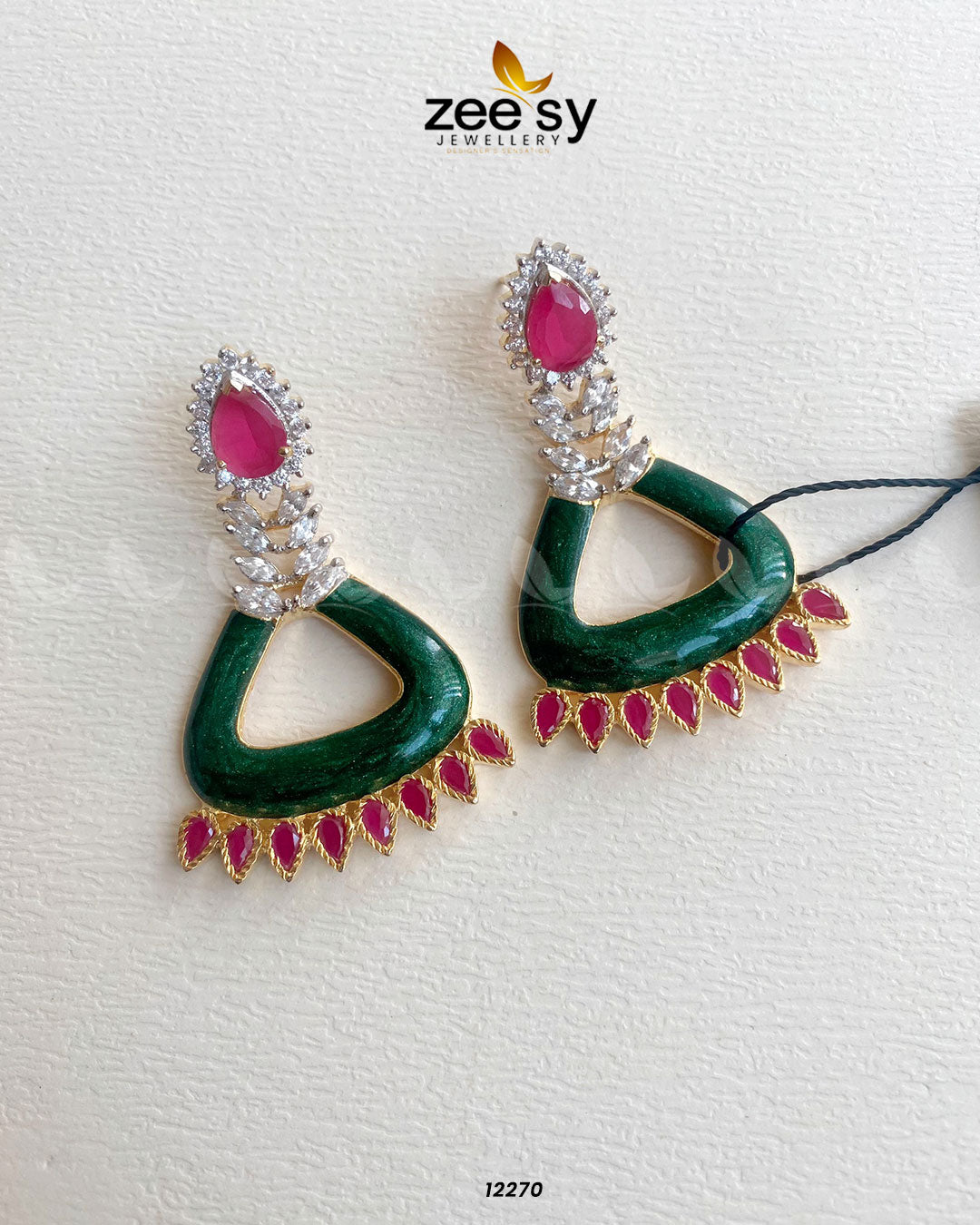 Earrings-0586 -  Zeesy Earrings - Original Designer Dress - House of Maryam