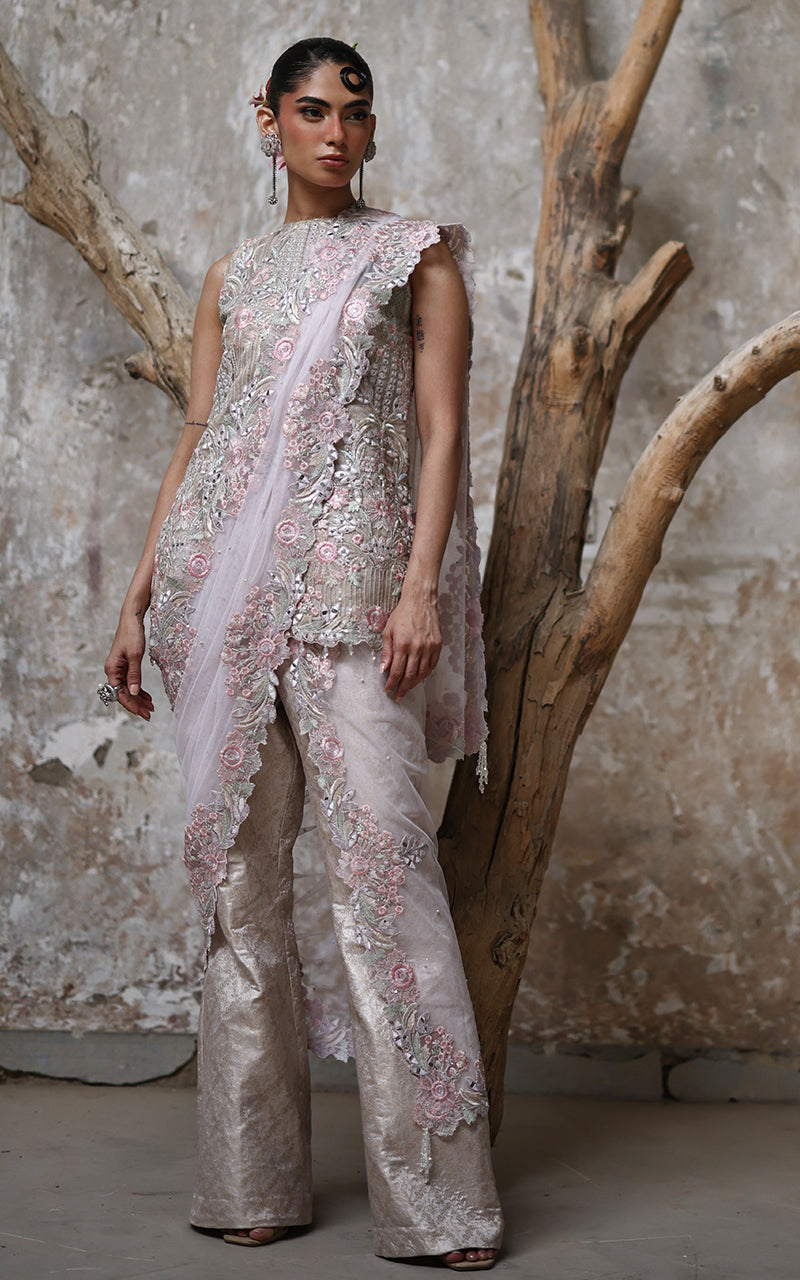 Threads and Motifs | Formal Dresses 25 | Organza Embroidered Shirt -  Threads and Motifs Ladies Clothes - Original Designer Dress - House of Maryam