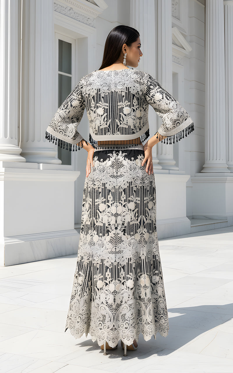 Threads and Motifs | Formal Dresses 25 | Organza Embroidered Cape With Skirt, image 2