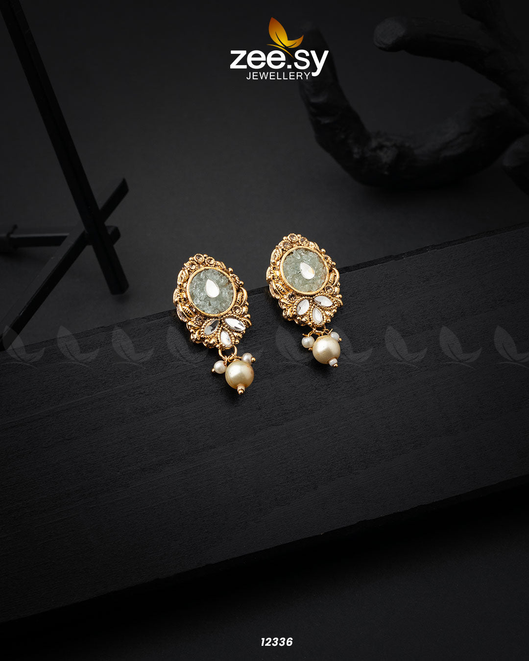 Quartz Earrings -  Zeesy Earrings - Original Designer Dress - House of Maryam