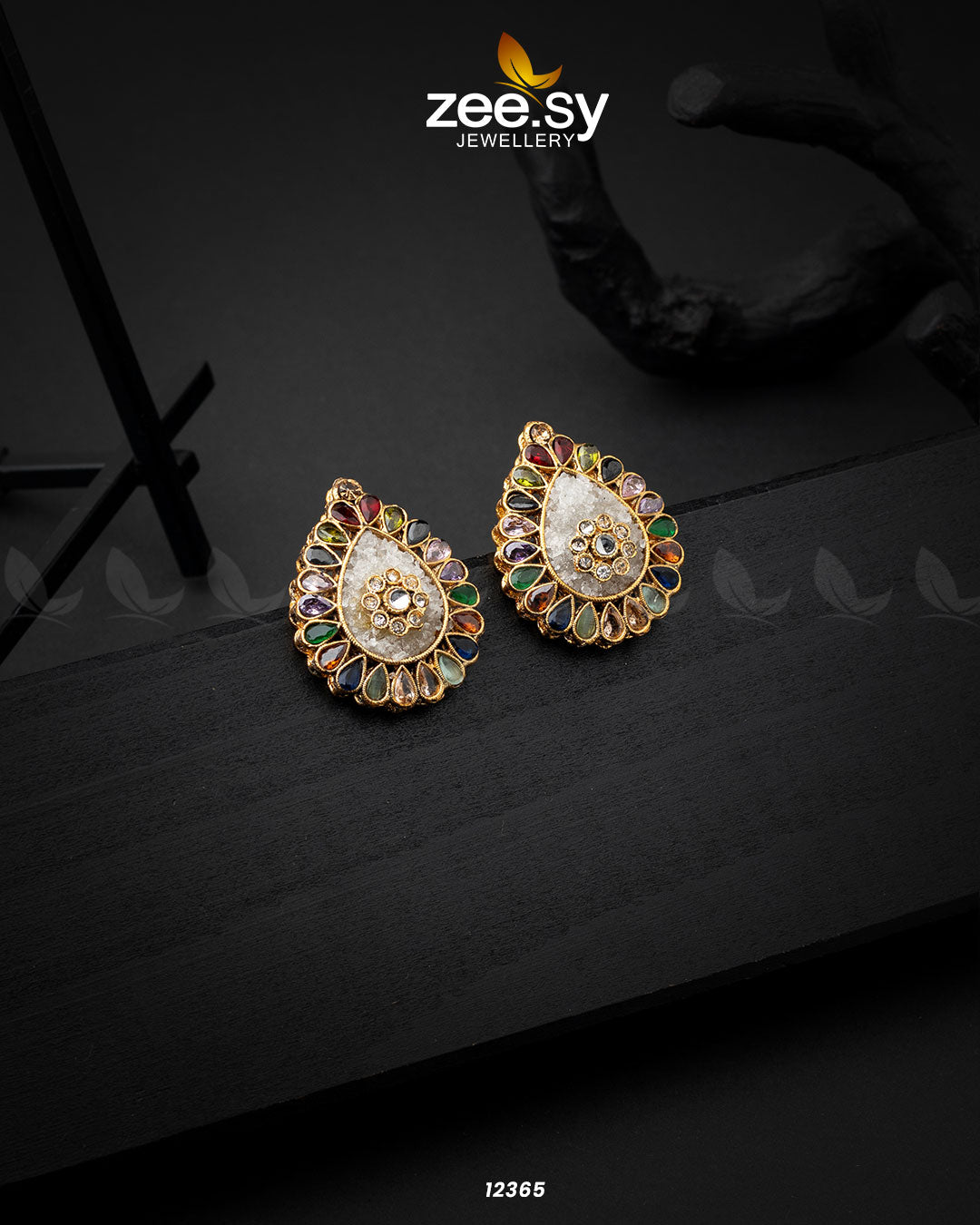 Slate Crush Earrings -  Zeesy Earrings - Original Designer Dress - House of Maryam