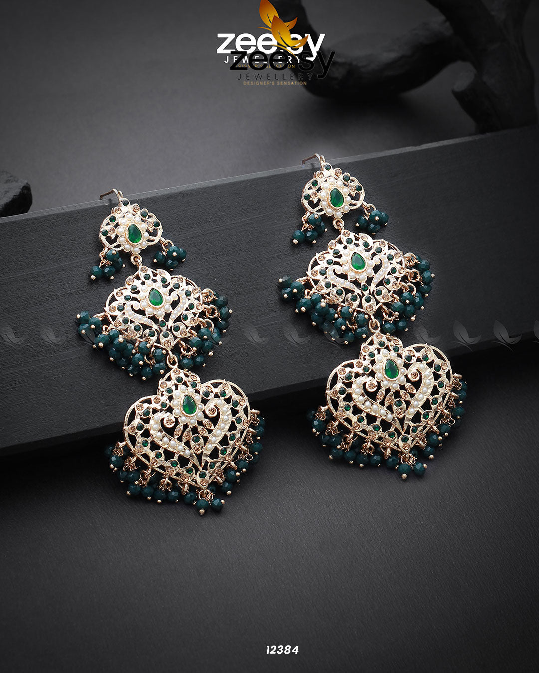 Keerthi's Earrings -  Zeesy Earrings - Original Designer Dress - House of Maryam