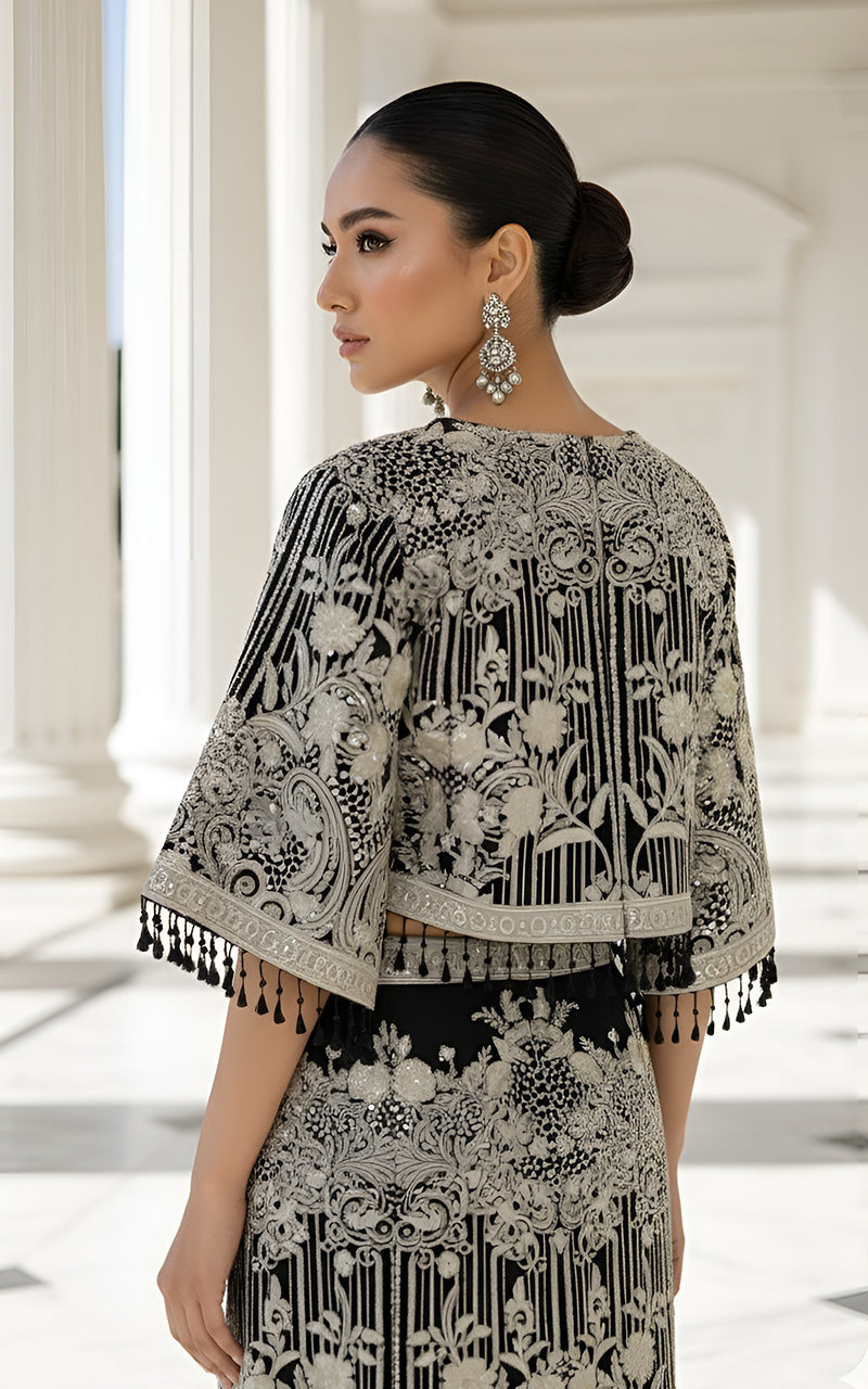 Threads and Motifs | Formal Dresses 25 | Organza Embroidered Cape With Skirt, image 4