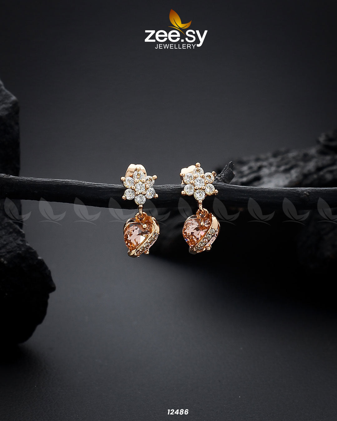 Heart Earrings -  Zeesy Earrings - Original Designer Dress - House of Maryam