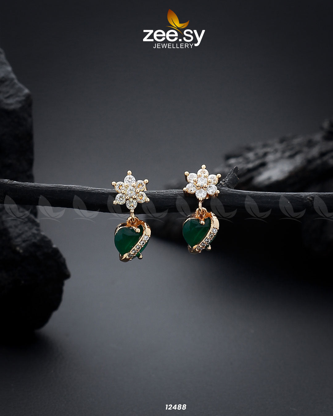 Heart Earrings -  Zeesy Earrings - Original Designer Dress - House of Maryam