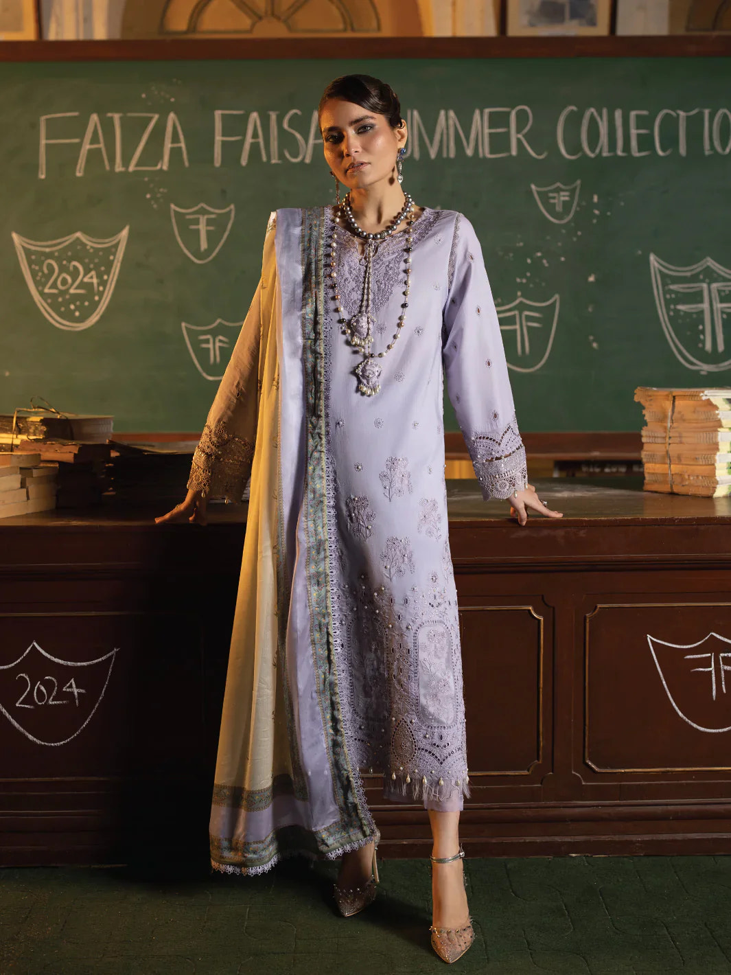 Faiza Faisal | Maya Luxury Lawn | Nazali -  Faiza Faisal Luxury - Original Designer Dress - House of Maryam