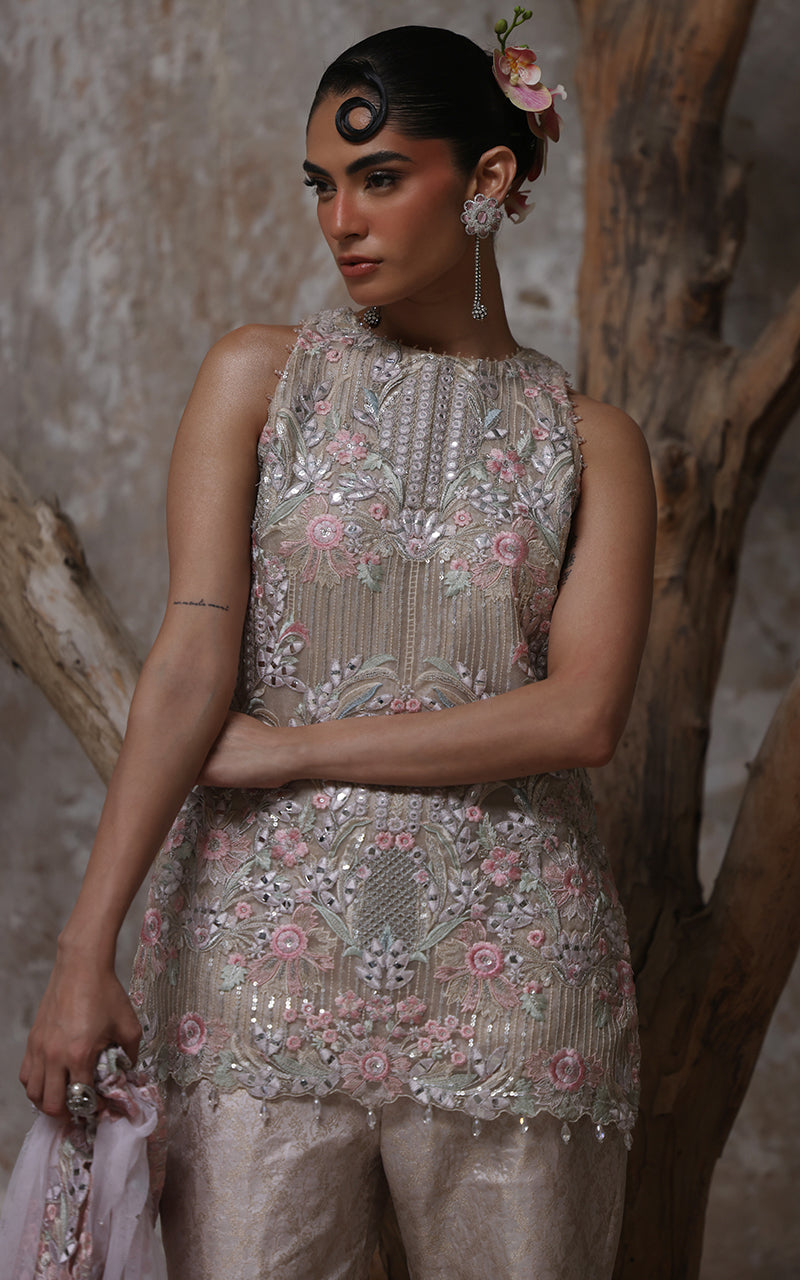 Threads and Motifs | Formal Dresses 25 | Organza Embroidered Shirt -  Threads and Motifs Ladies Clothes - Original Designer Dress - House of Maryam