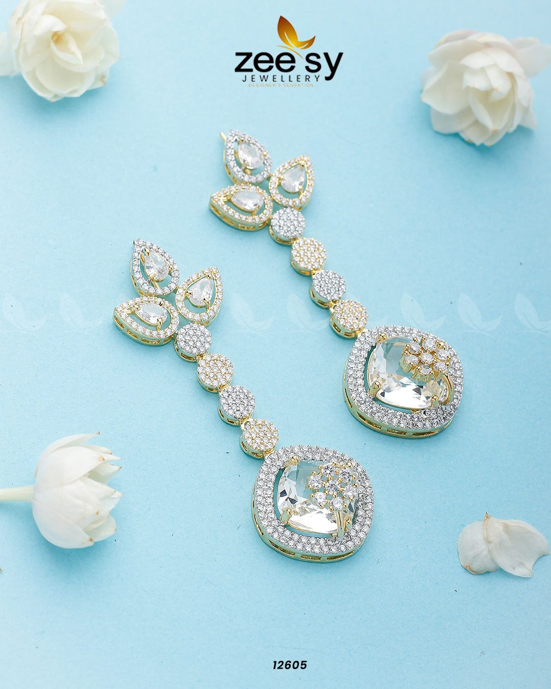 Lunara Earrings -  Zeesy Earrings - Original Designer Dress - House of Maryam
