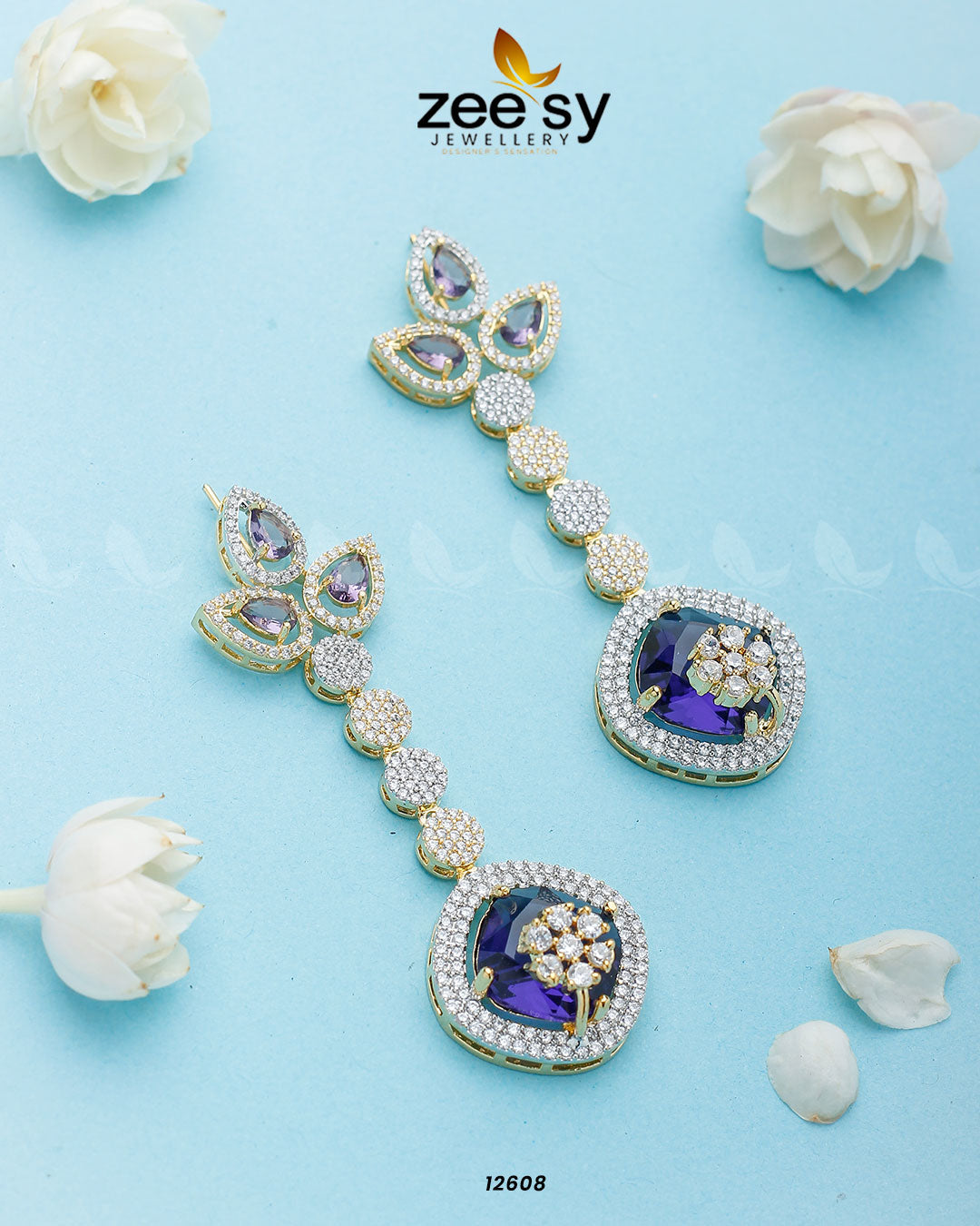 Lunara Earrings -  Zeesy Earrings - Original Designer Dress - House of Maryam
