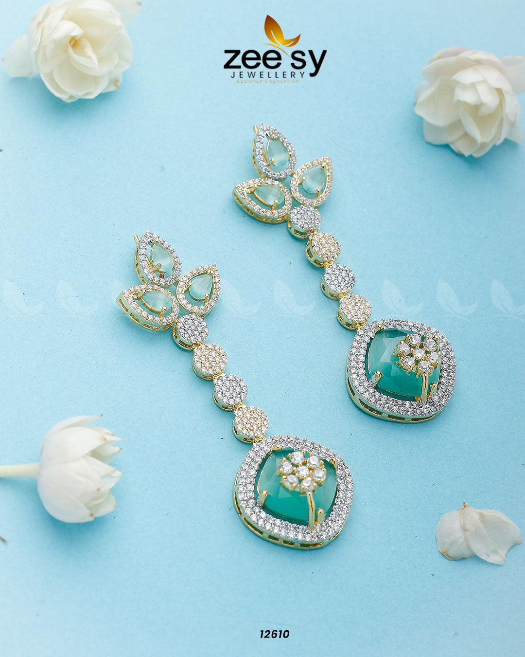 Lunara Earrings -  Zeesy Earrings - Original Designer Dress - House of Maryam
