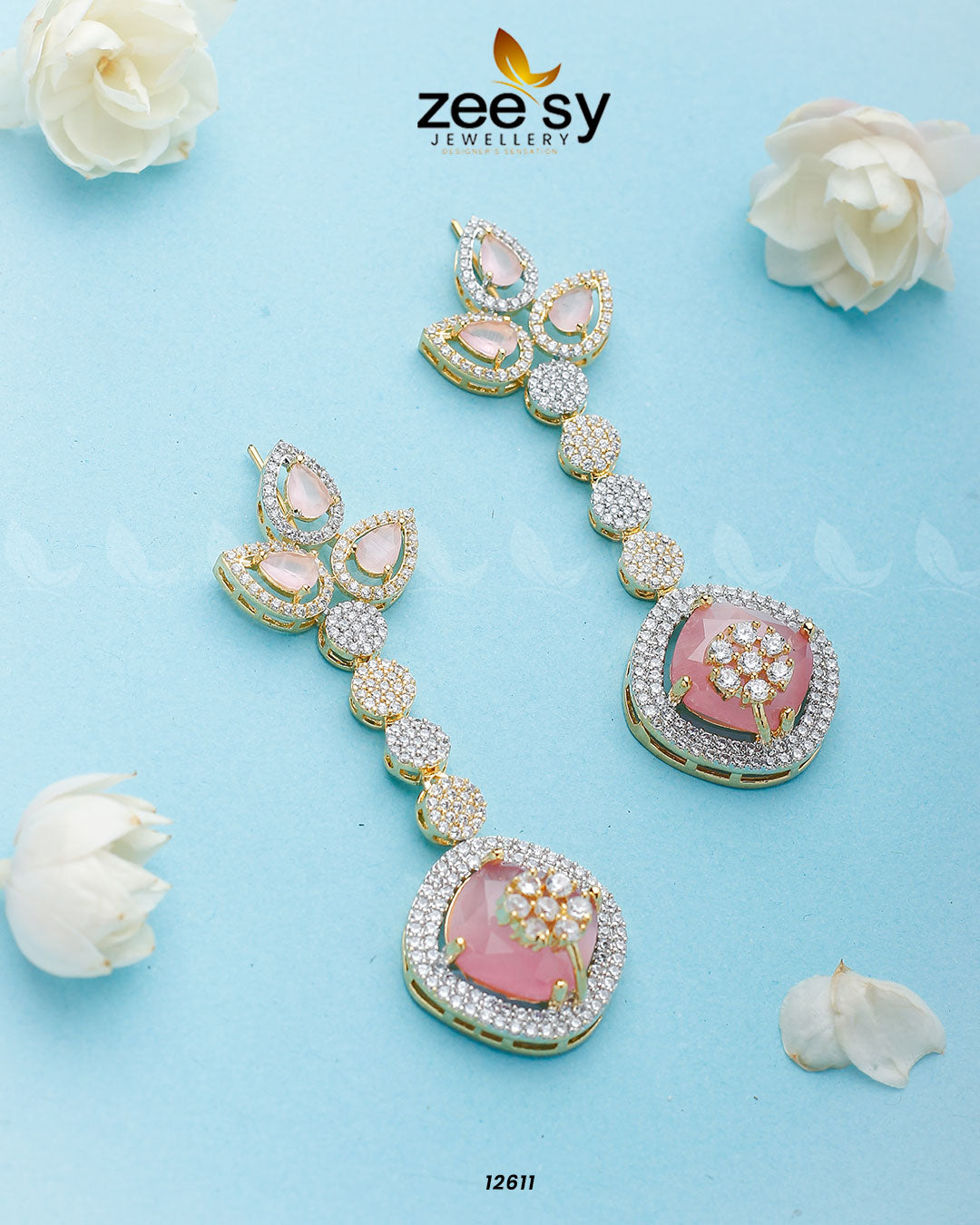 Lunara Earrings -  Zeesy Earrings - Original Designer Dress - House of Maryam