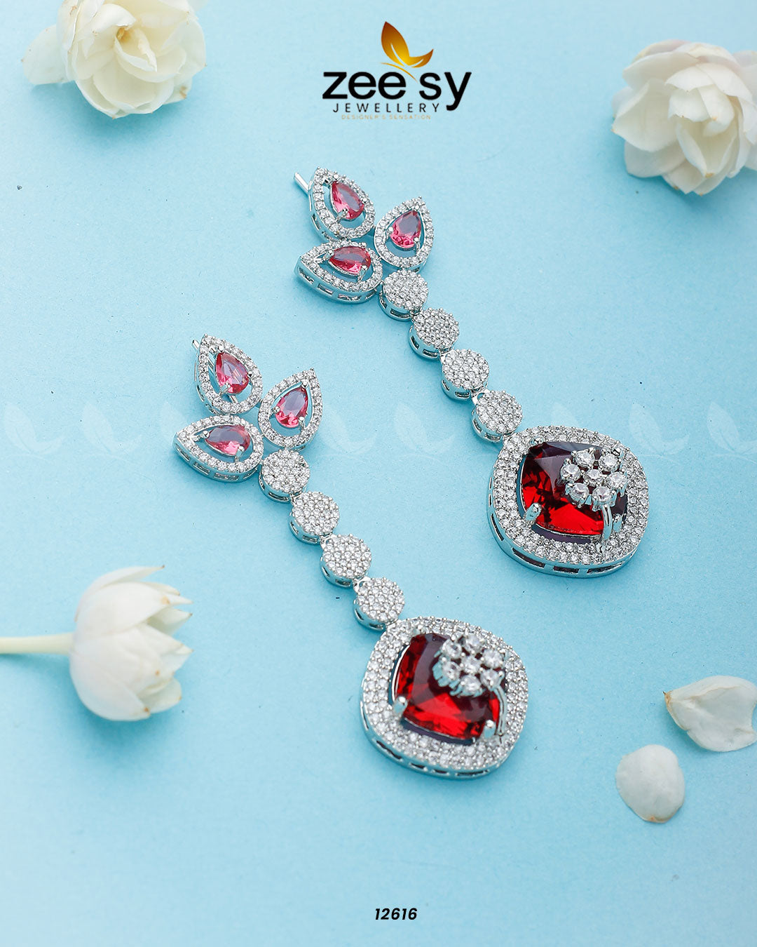 Lunara Earrings -  Zeesy Earrings - Original Designer Dress - House of Maryam