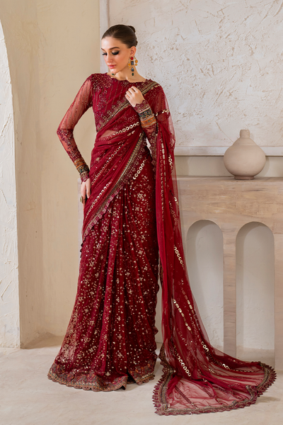 Iznik | Chinnon Chiffon | CC-49 Embroidered Net -  Iznik Formal - Original Designer Dress - House of Maryam