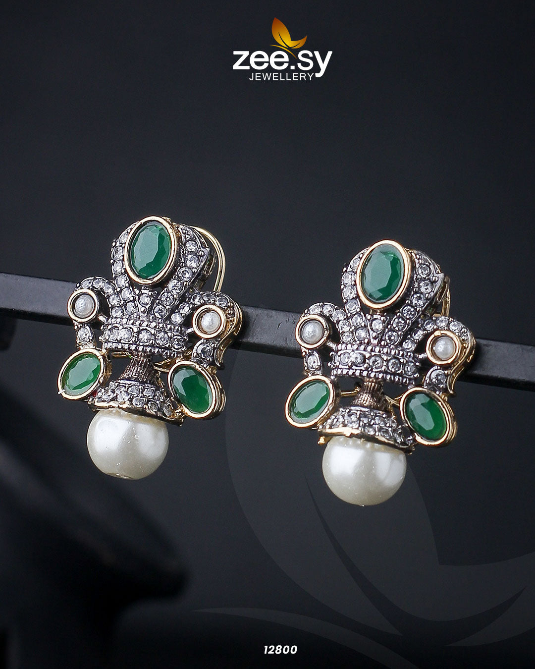 Pearl Drop Tops -  Zeesy Earrings - Original Designer Dress - House of Maryam