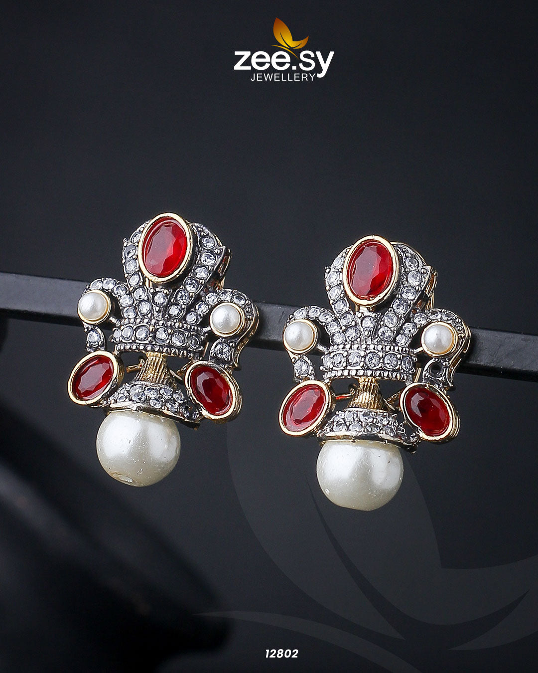 Pearl Drop Tops -  Zeesy Earrings - Original Designer Dress - House of Maryam
