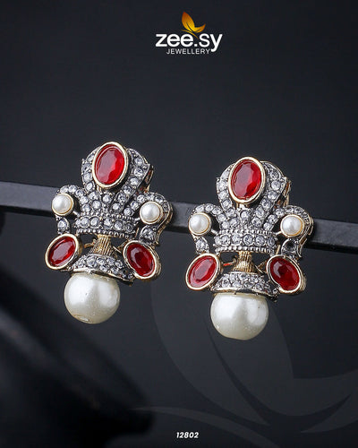 Pearl Drop Tops -  Zeesy Earrings - Original Designer Dress - House of Maryam