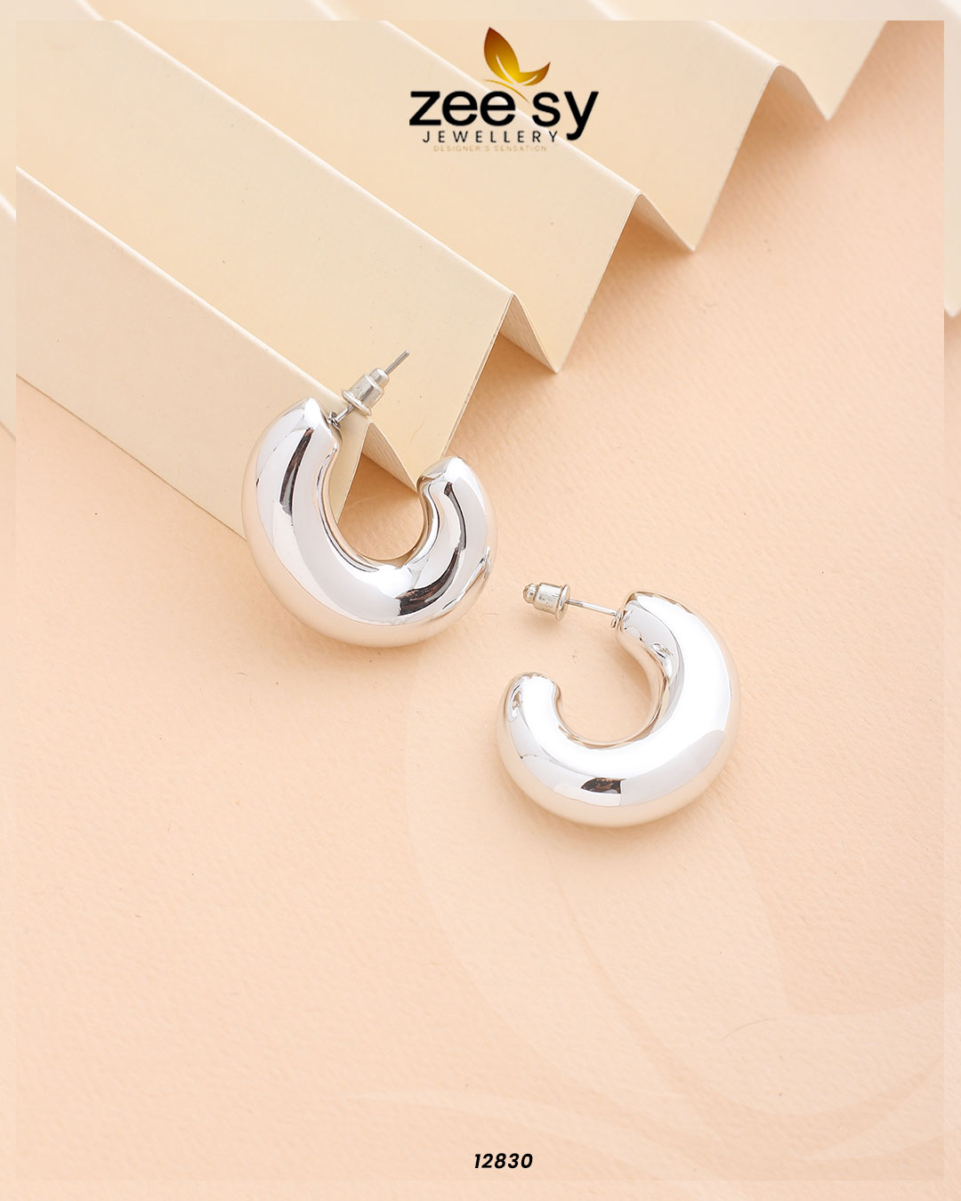 C-Type Stud Earrings -  Zeesy Earrings - Original Designer Dress - House of Maryam