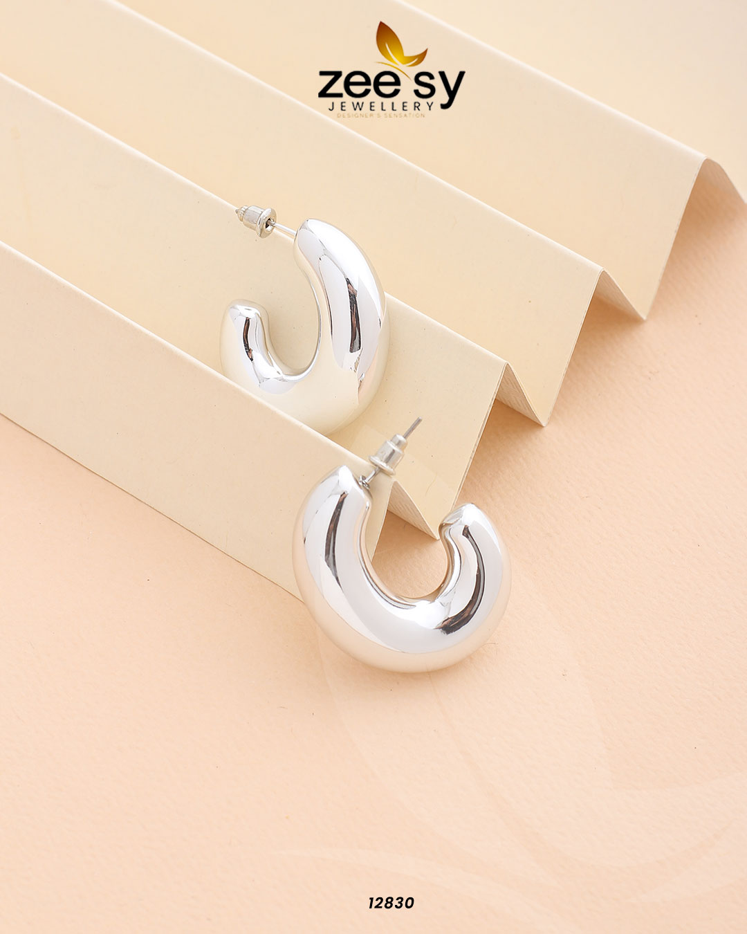C-Type Stud Earrings -  Zeesy Earrings - Original Designer Dress - House of Maryam