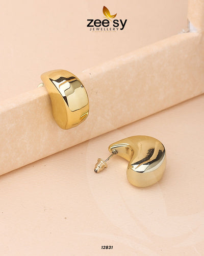 Crescent Hoop Earrings -  Zeesy Earrings - Original Designer Dress - House of Maryam