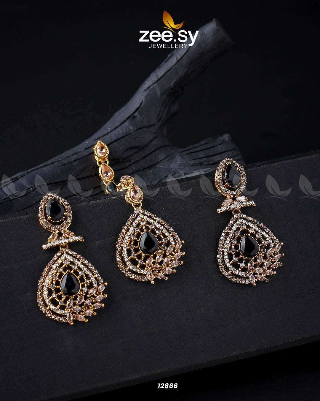 Plumeria Earrings -  Zeesy Earrings - Original Designer Dress - House of Maryam