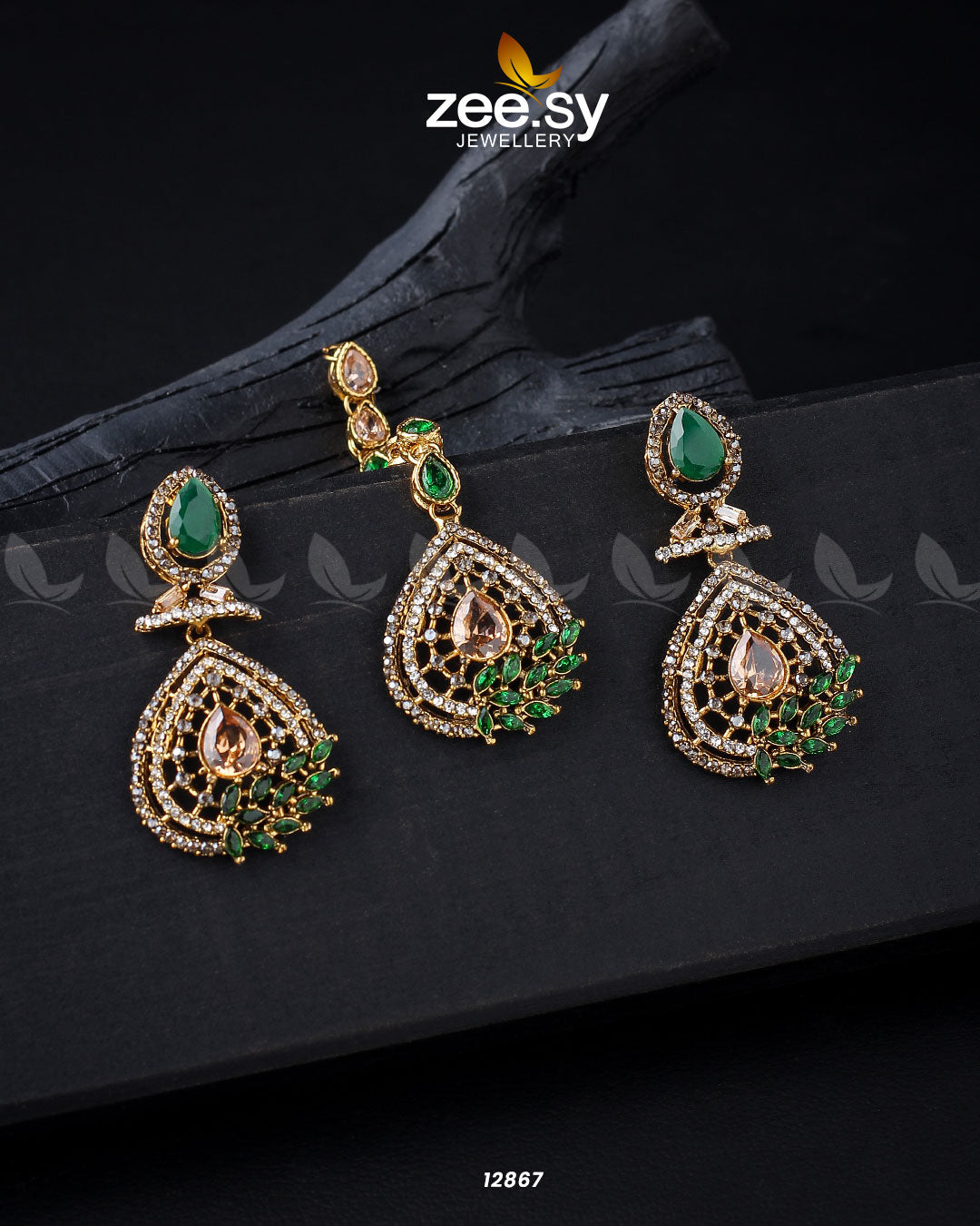 Plumeria Earrings -  Zeesy Earrings - Original Designer Dress - House of Maryam