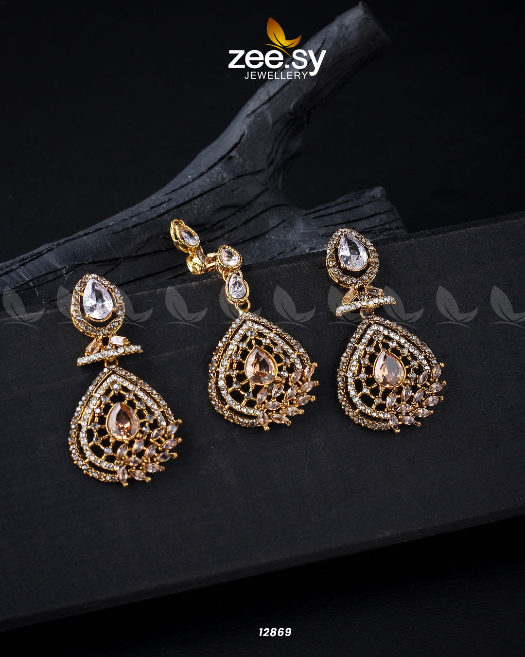 Plumeria Earrings -  Zeesy Earrings - Original Designer Dress - House of Maryam