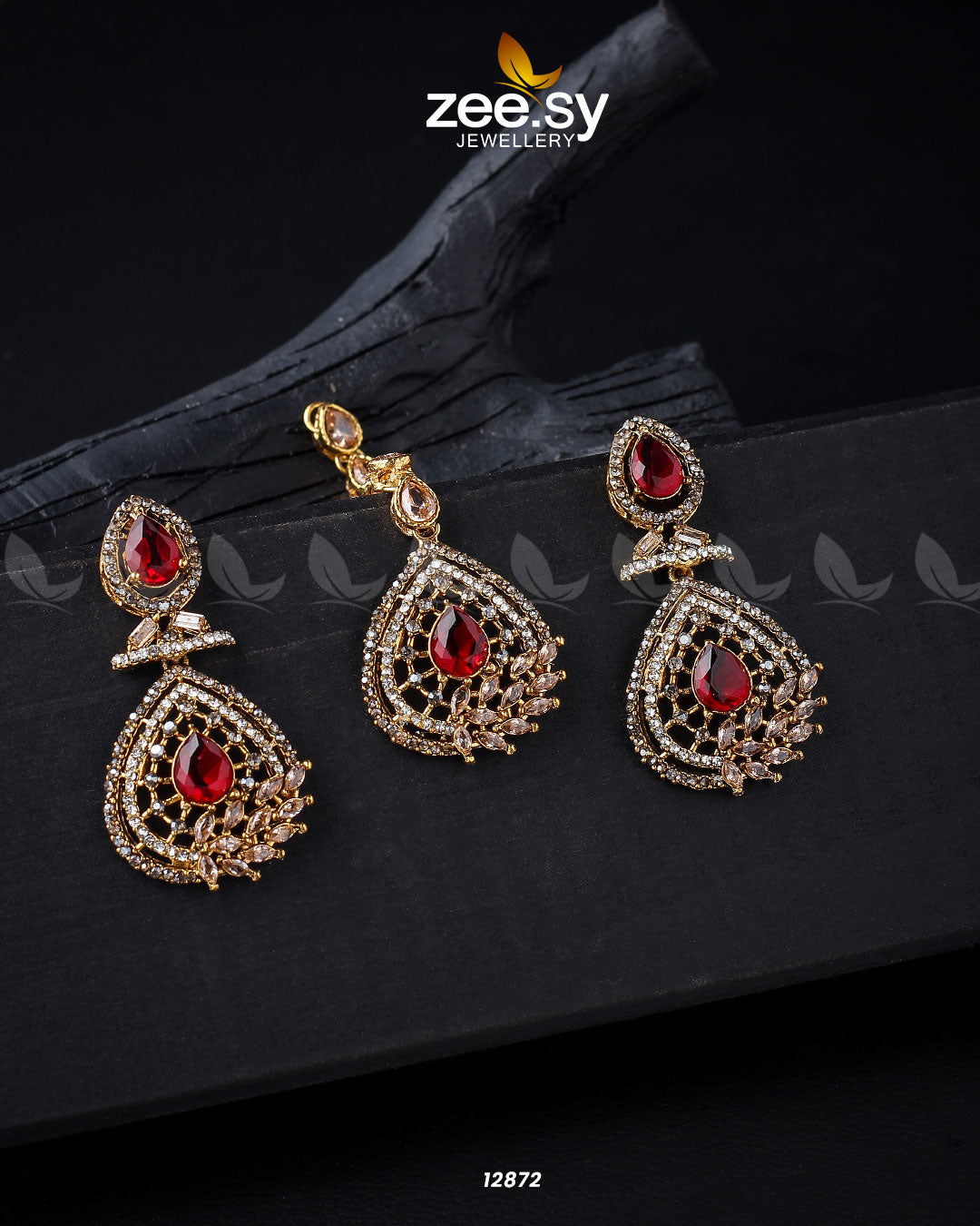 Plumeria Earrings -  Zeesy Earrings - Original Designer Dress - House of Maryam