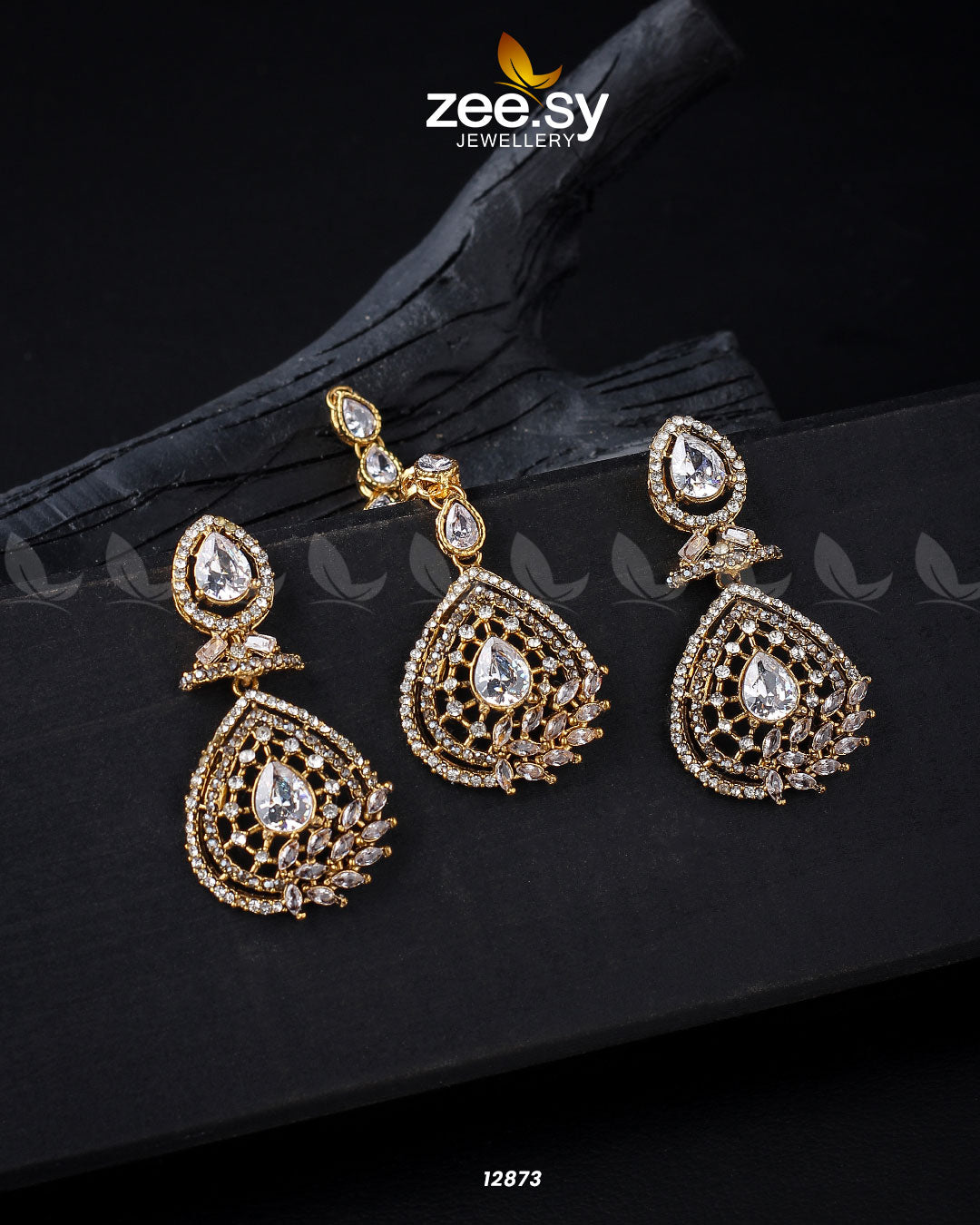 Plumeria Earrings -  Zeesy Earrings - Original Designer Dress - House of Maryam