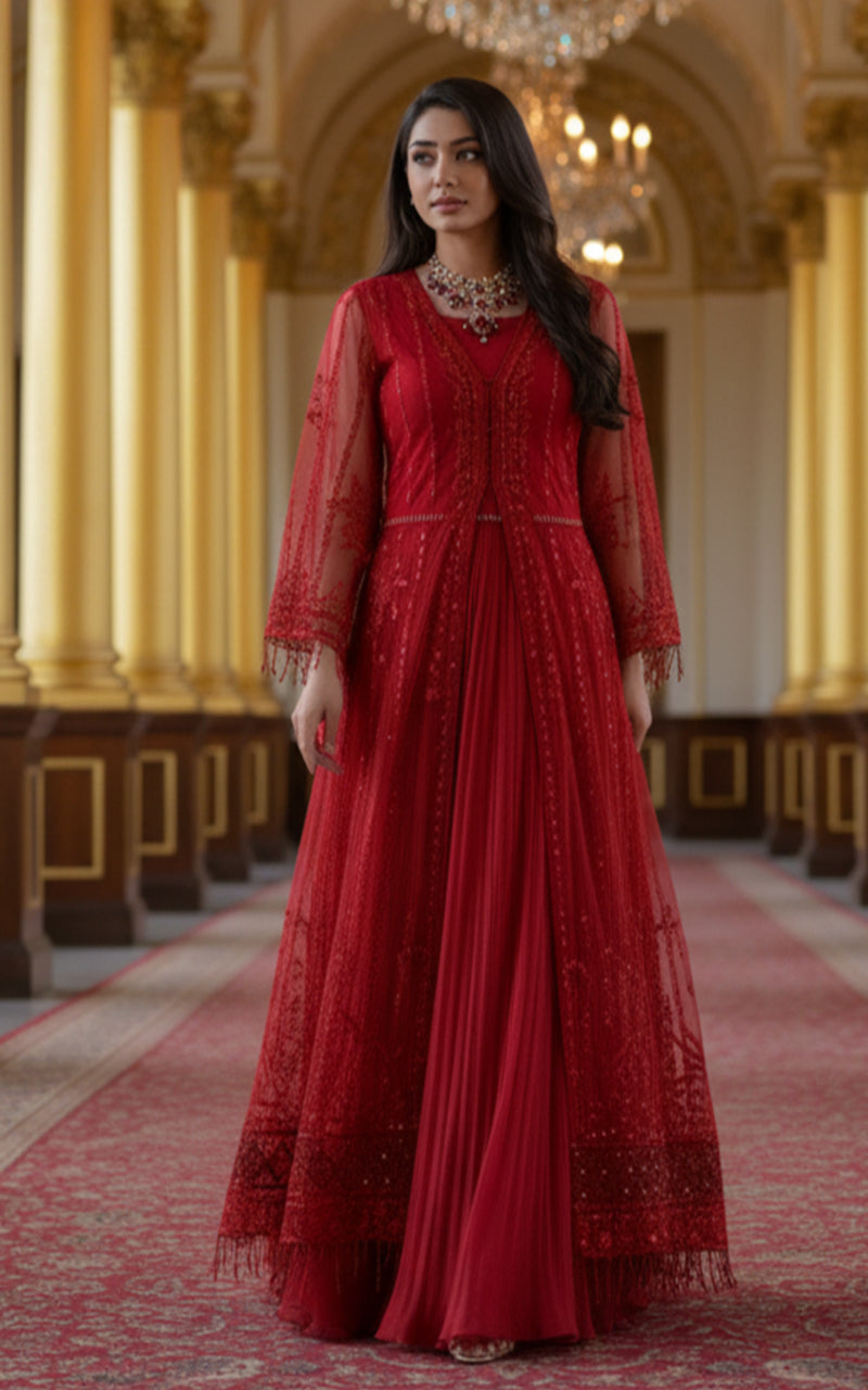 Threads and Motifs | Formal Dresses 25 | Net Embroidered Jacket With Trouser, image 3