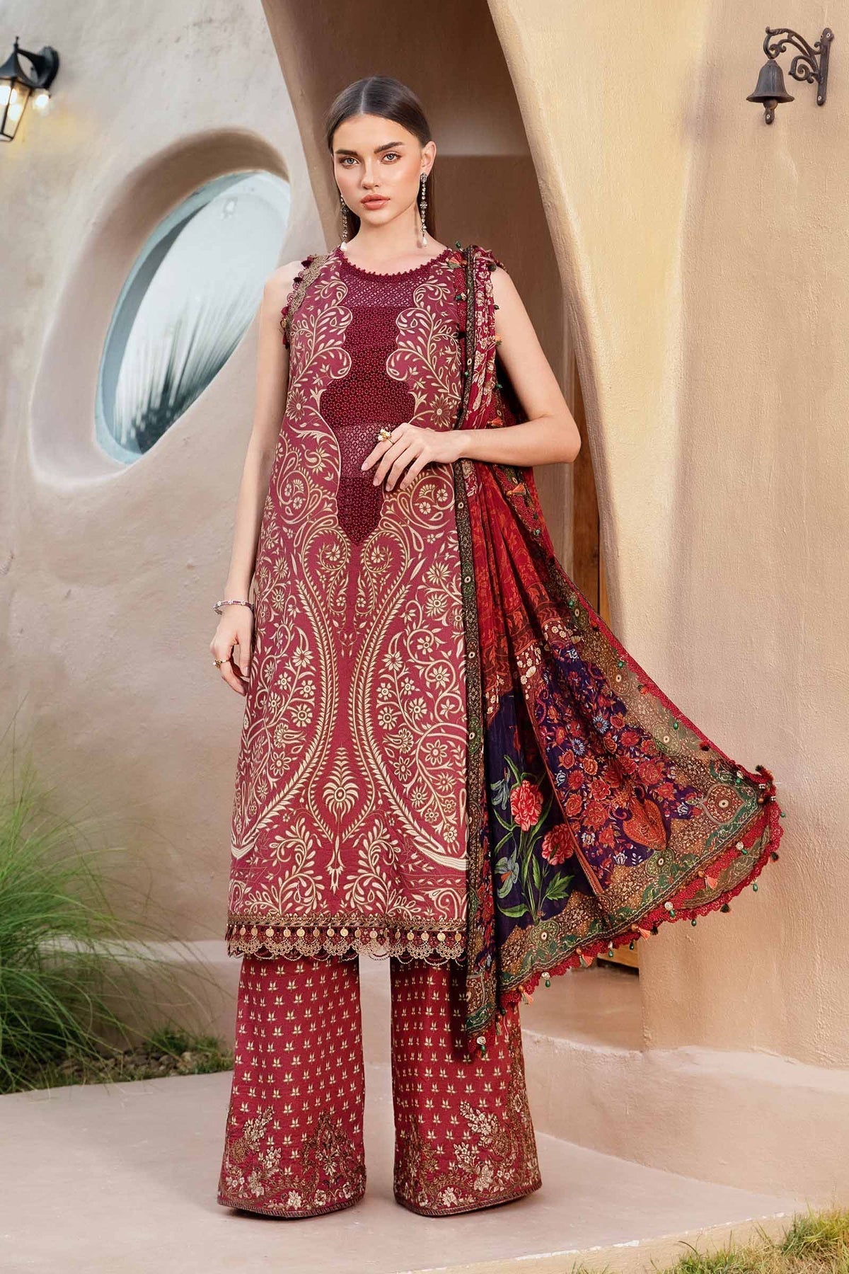 Maria B | M Prints 25 | MPT-2512-A -  Maria B Ladies Clothes - Original Designer Dress - House of Maryam