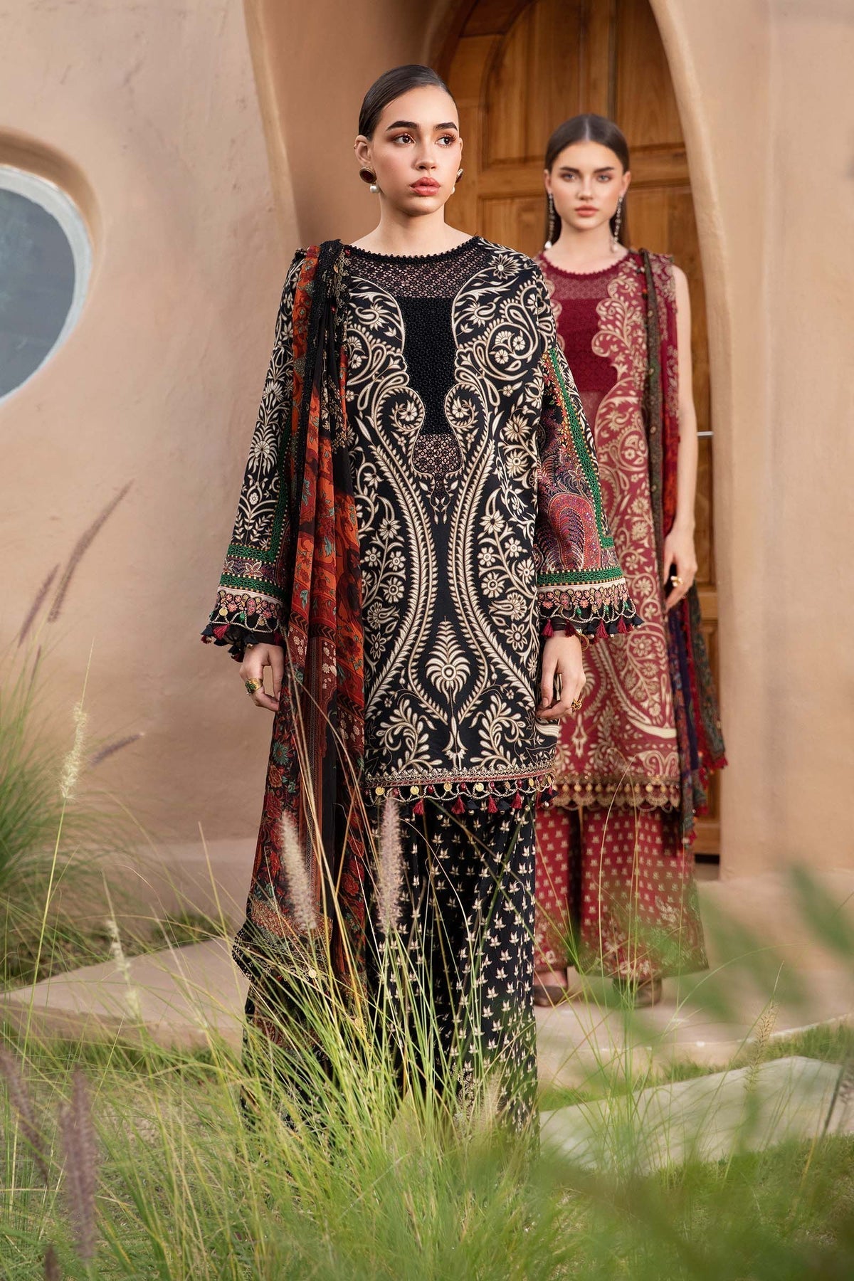 Maria B | M Prints 25 | MPT-2512-B -  Maria B Ladies Clothes - Original Designer Dress - House of Maryam