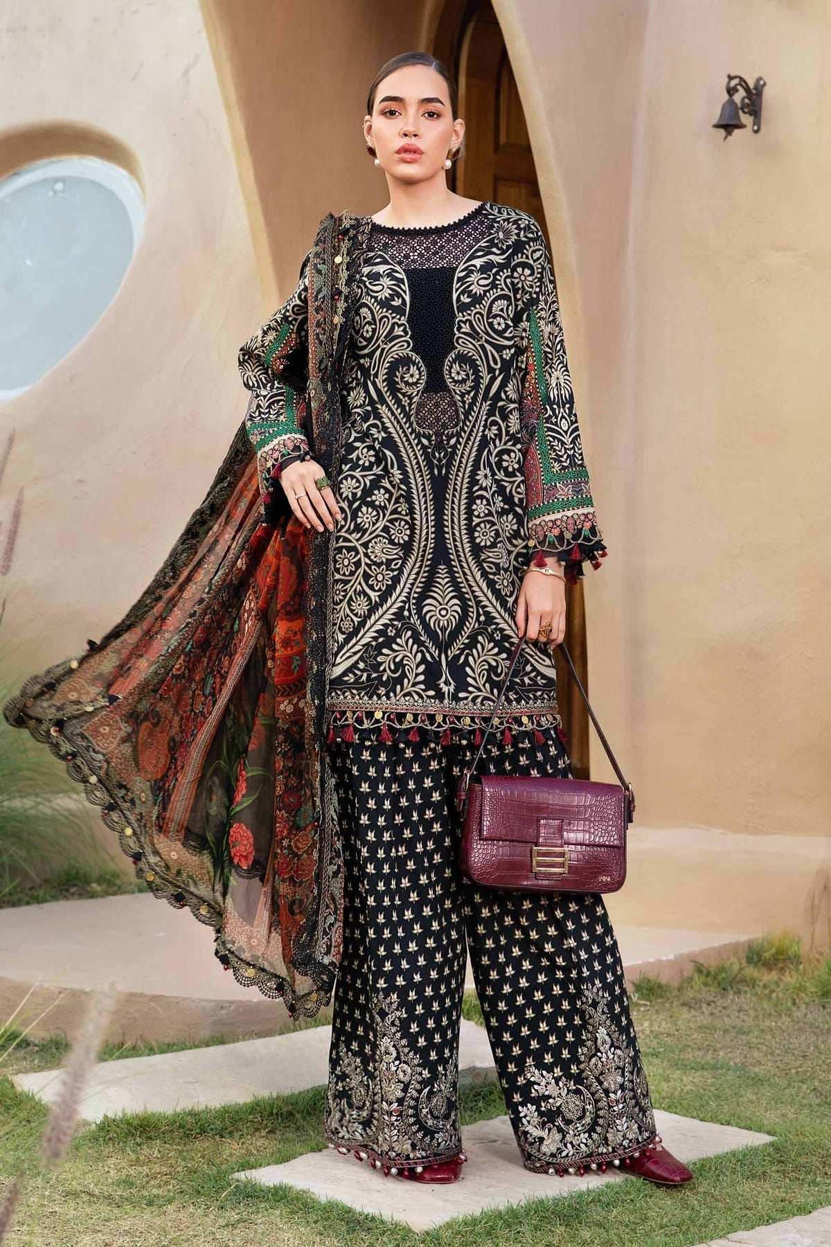 Maria B | M Prints 25 | MPT-2512-B -  Maria B Ladies Clothes - Original Designer Dress - House of Maryam
