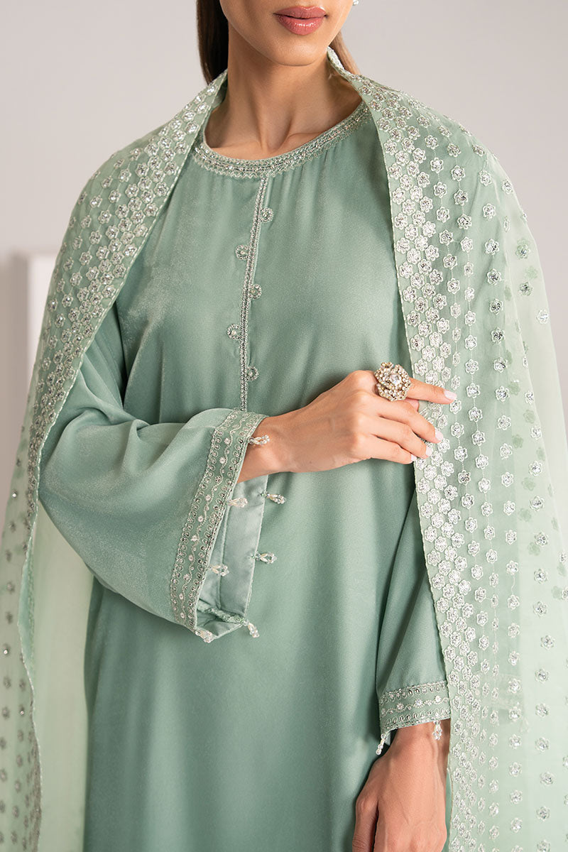 Cross Stitch | Exclusive Pret | Mint Veil-2PC (Shirt & Dupatta)-2