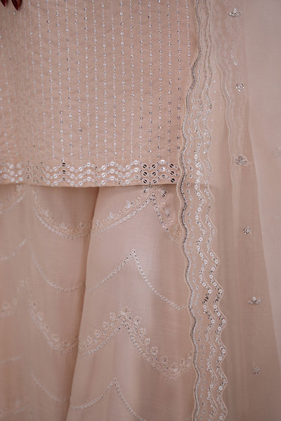 Cross Stitch | Luxury Pret | Sunset Blush-3PC (Shirt, Trouser & Dupatta)