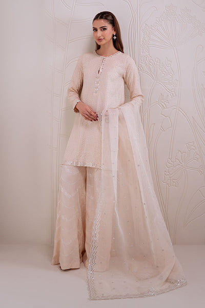 Cross Stitch | Luxury Pret | Sunset Blush-3PC (Shirt, Trouser & Dupatta)