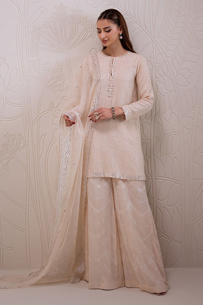 Cross Stitch | Luxury Pret | Sunset Blush-3PC (Shirt, Trouser & Dupatta)