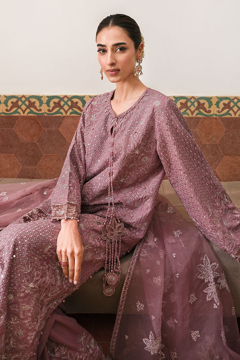 Cross Stitch | Wedding Pret | Mystic Amethyst-3PC Silk Embroidered Pret-2