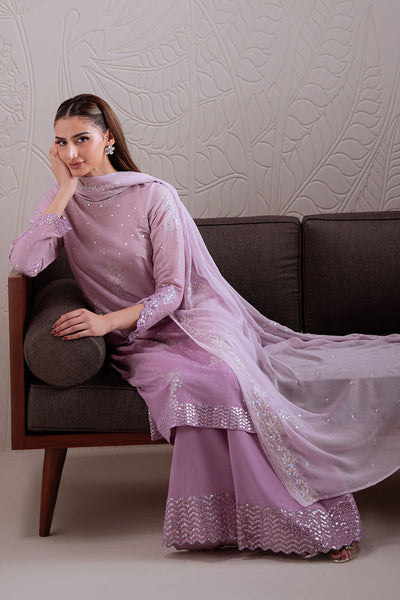 Cross Stitch | Luxury Pret | Lavender Swirl-3PC (Shirt, Trouser & Dupatta)