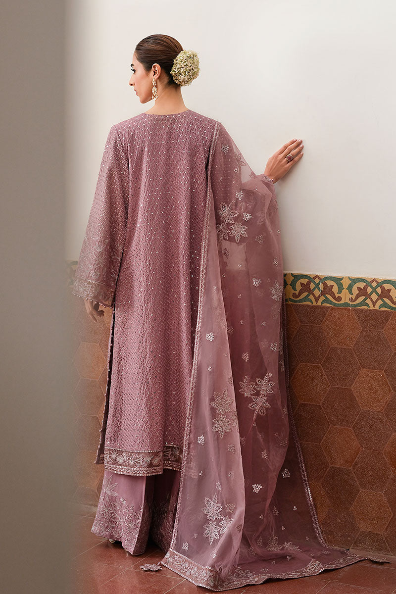 Cross Stitch | Wedding Pret | Mystic Amethyst-3PC Silk Embroidered Pret-5