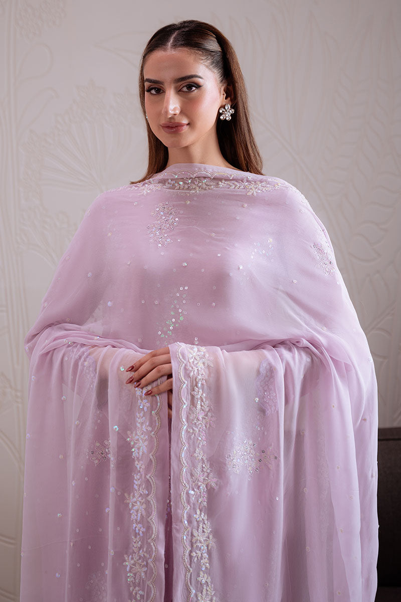 Cross Stitch | Luxury Pret | Lavender Swirl-3PC (Shirt, Trouser & Dupatta), image 4