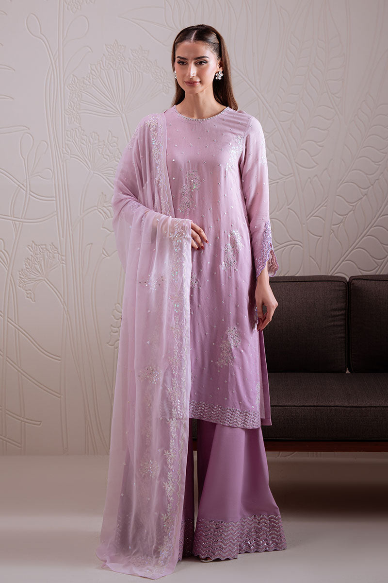 Cross Stitch | Luxury Pret | Lavender Swirl-3PC (Shirt, Trouser & Dupatta)-2