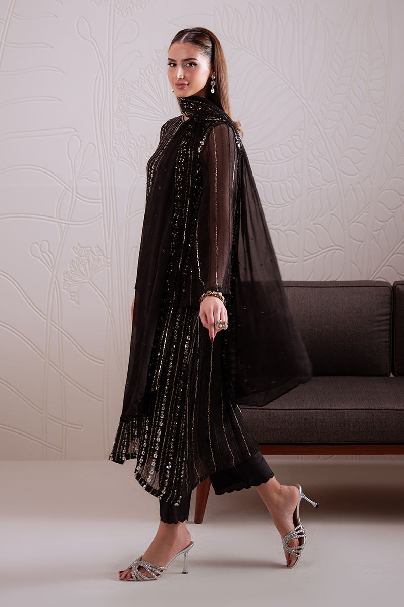 Cross Stitch | Luxury Pret | Noir Glittz-2PC (Shirt & Dupatta)-5