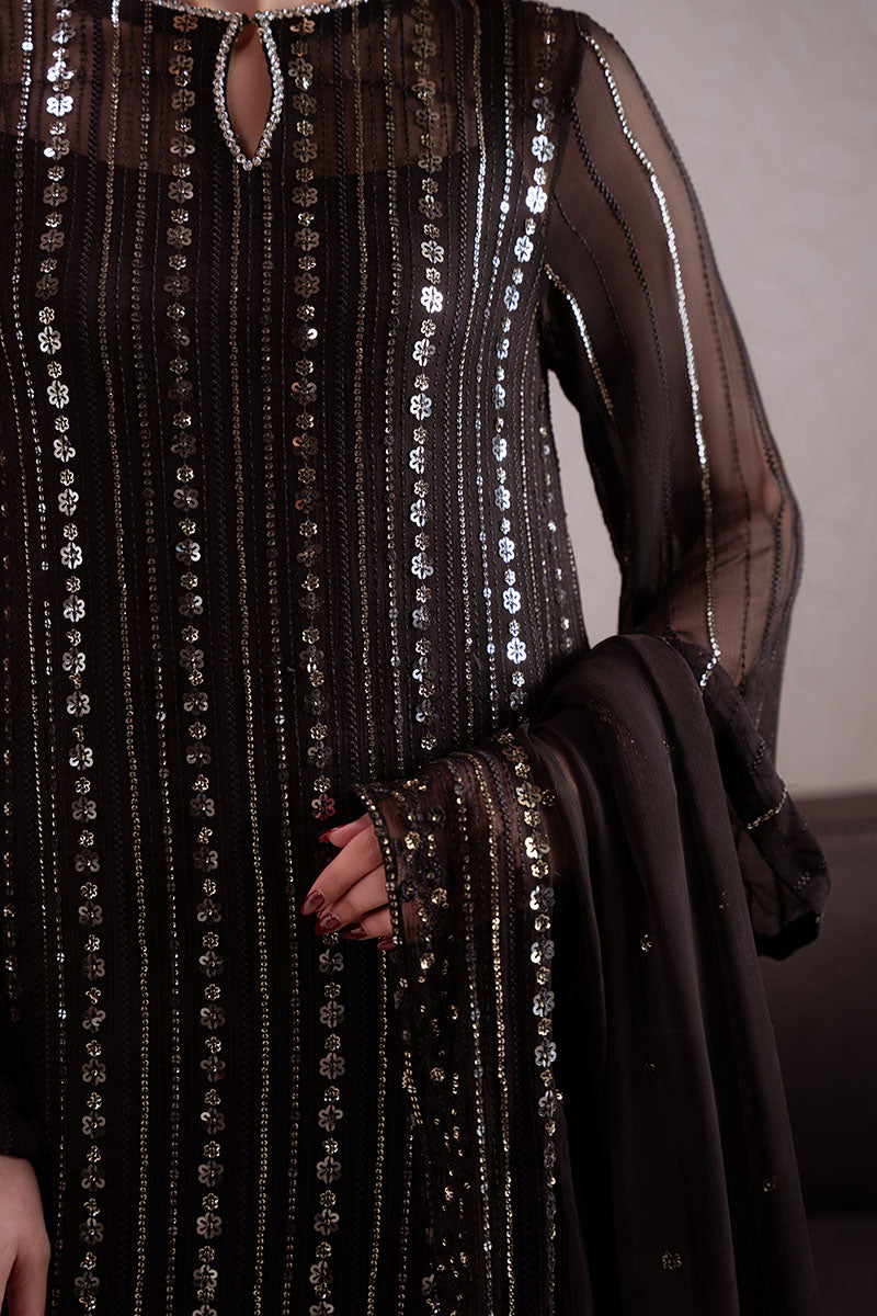 Cross Stitch | Luxury Pret | Noir Glittz-2PC (Shirt & Dupatta), image 4