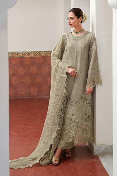 Cross Stitch | Wedding Pret | Ashen Dream-3PC Silk Embroidered Pret