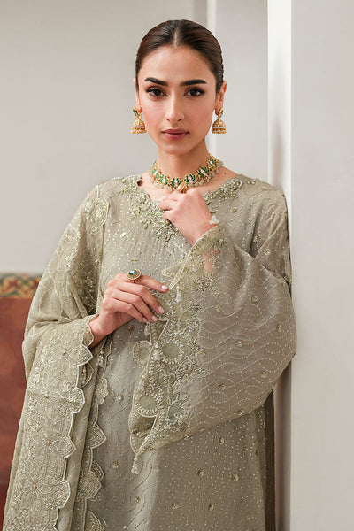 Cross Stitch | Wedding Pret | Ashen Dream-3PC Silk Embroidered Pret
