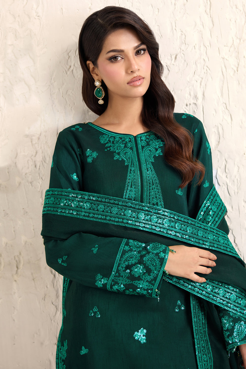 Faiza Saqlain | Reina Formals | Emerald Luxe-3