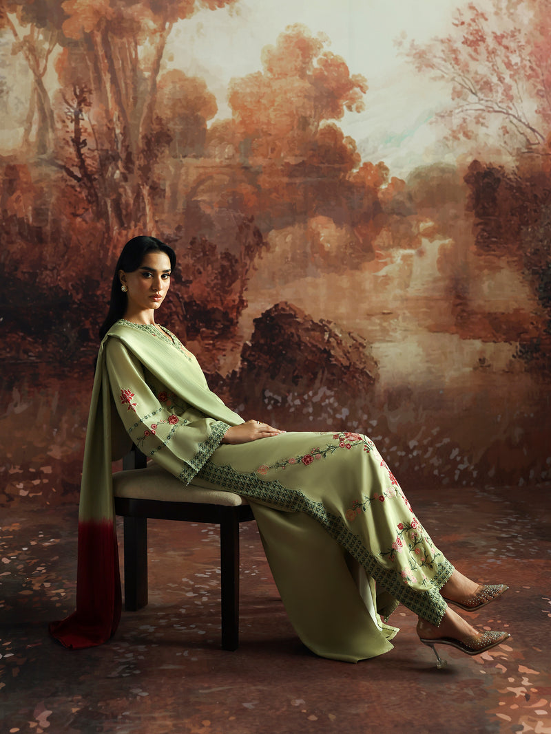 CAIA | Embroidered Edit | Olive Bloom-4