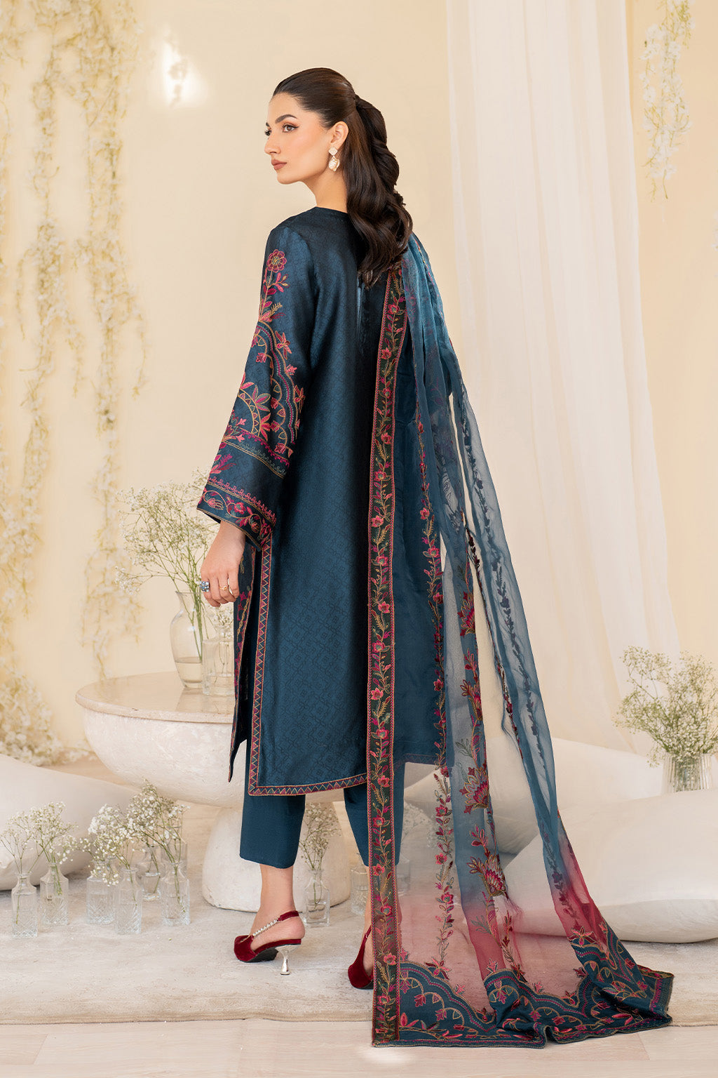 Iznik | Festive Formal | UE-379 Embroidered Pure silk, image 2