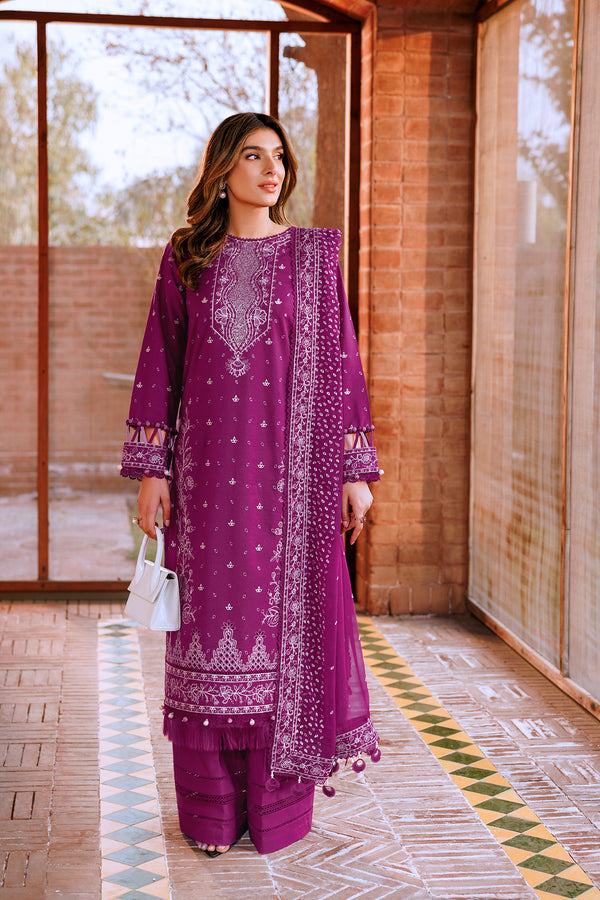 Farasha | Dastoor Embroidered Lawn SS24 | TEMPTING BERY