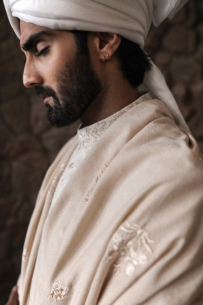 Republic By Omar Farooq | Sherwani Couture | Pearl White Embroidered Sherwani -  Republic by Omar Farooq SHERWANI COUTURE - Original Designer Dress - House of Maryam